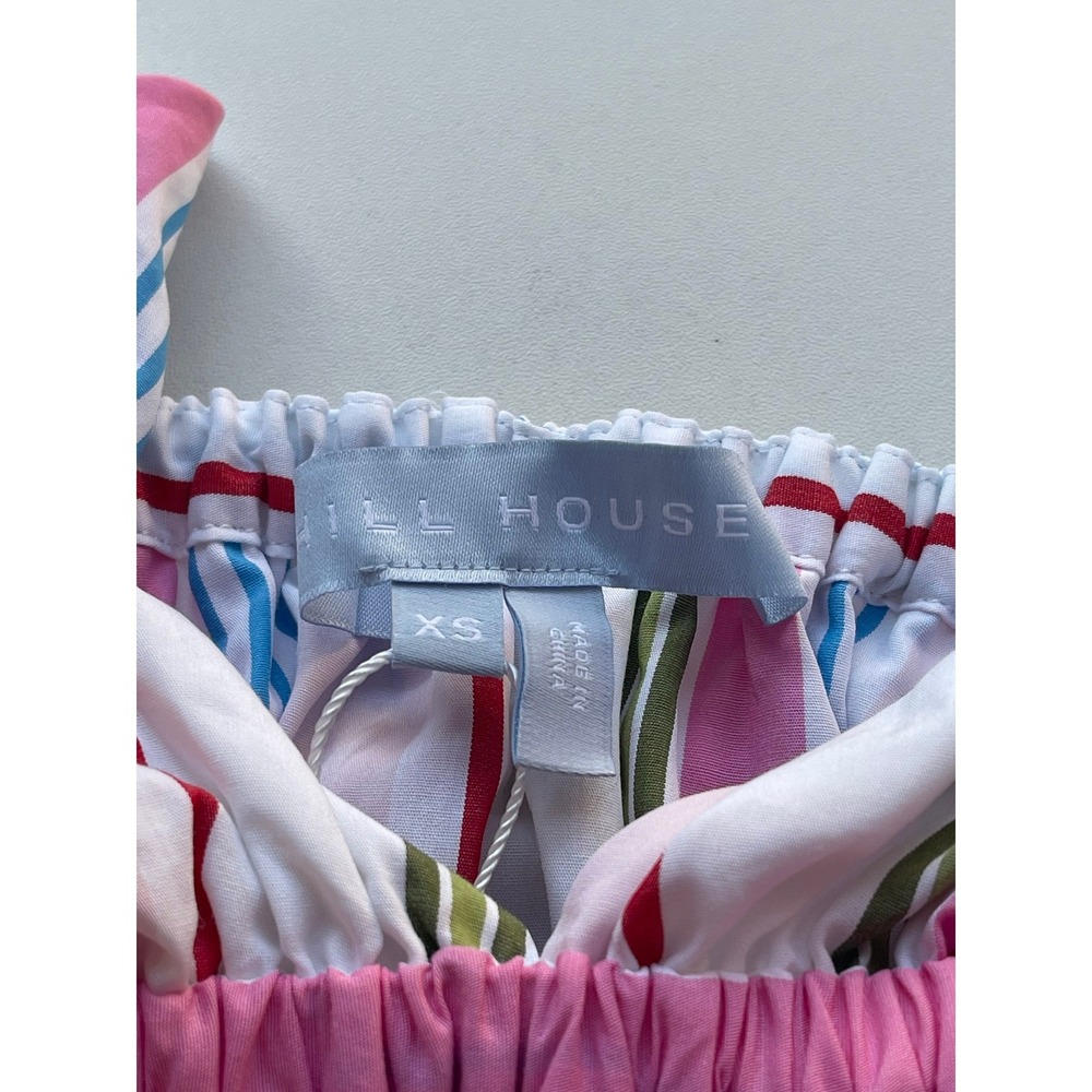 Hill House Home The Gigi Dress Rainbow Stripe Tiered Cotton Mini XS NEW - Picture 5 of 10